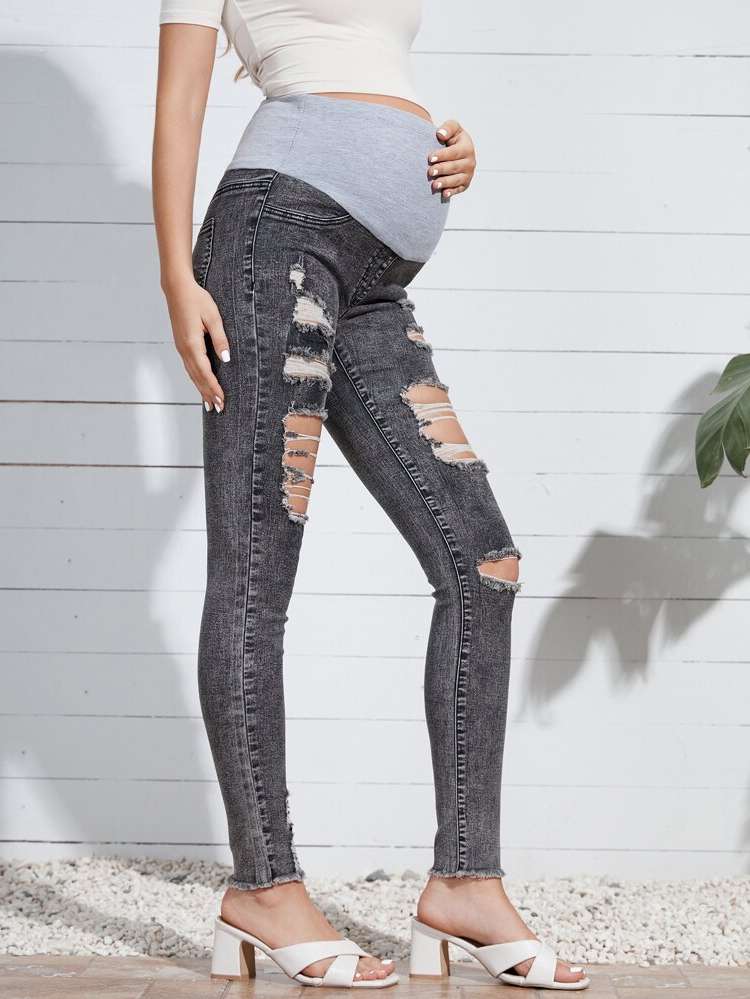  Colorblock Slim Fit Maternity Denim 981