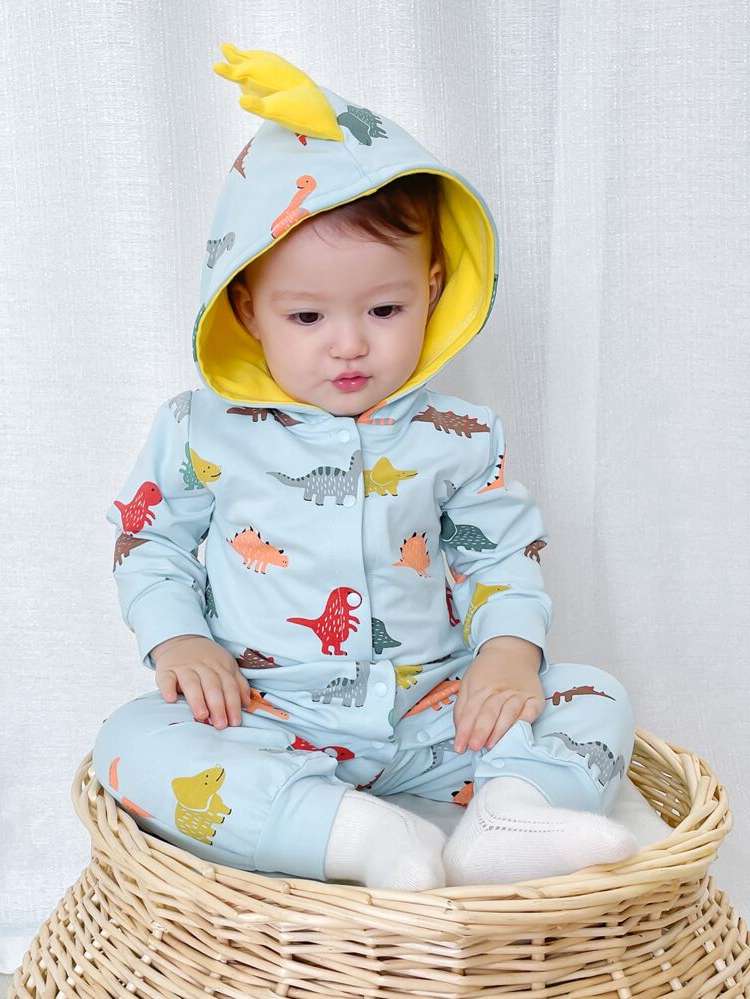  Cute Hooded Grey Baby  Mom 1855