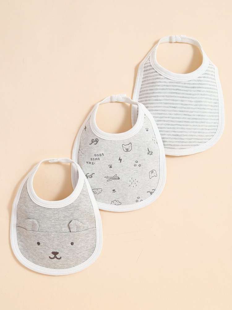  Grey Cartoon Bibs 9578