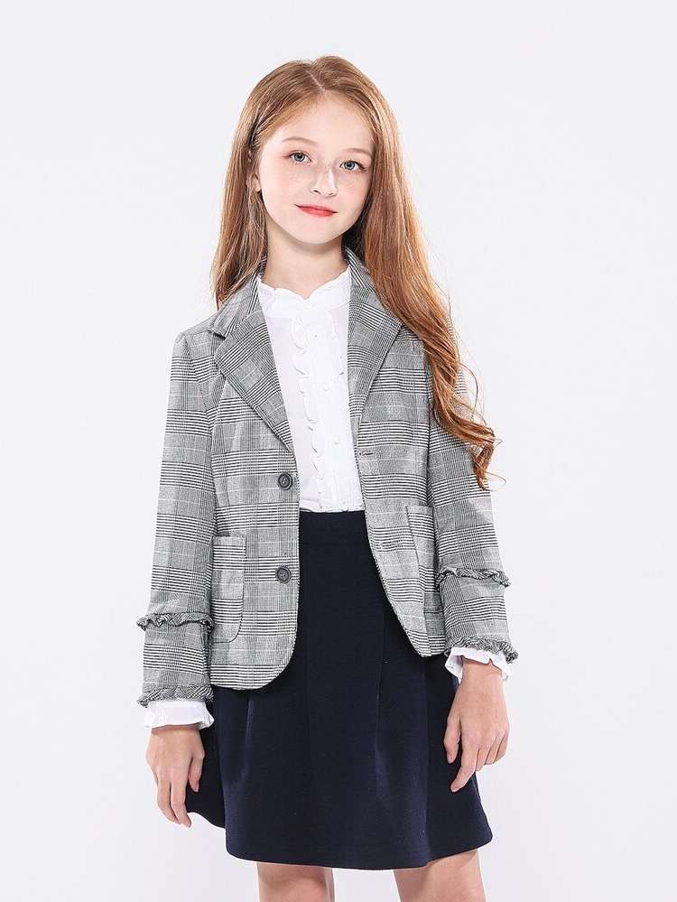 Dressy Pocket Regular Fit Long Sleeve Kids Clothing 2371