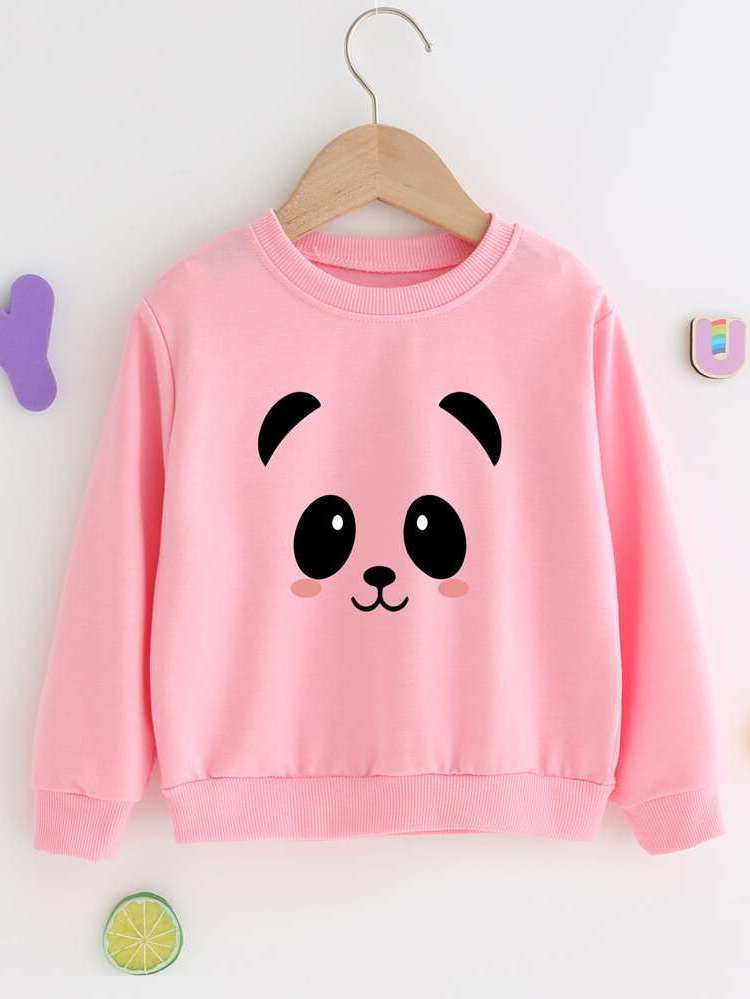  Round Neck Long Sleeve Toddler Girl Sweatshirts 391