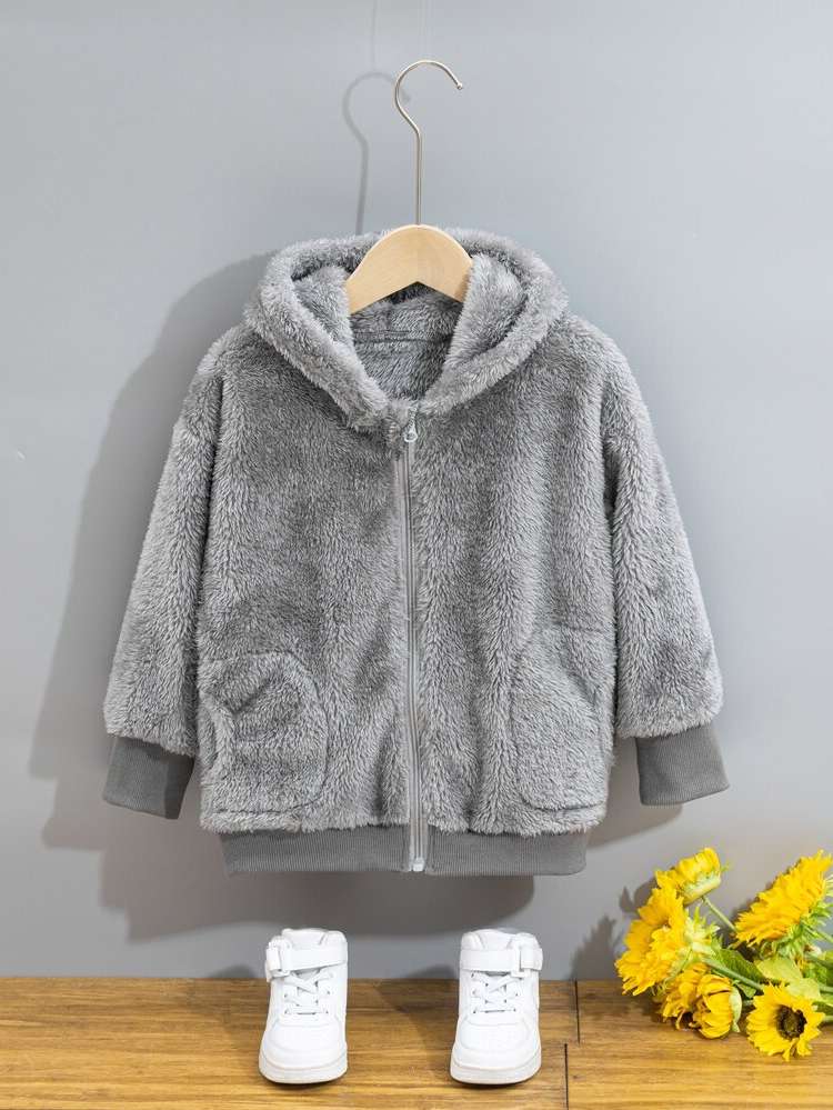  Grey Hooded Long Sleeve Kids Clothing 865