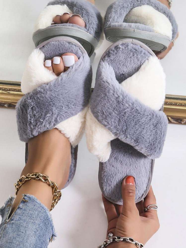   Grey Women Slippers 8860