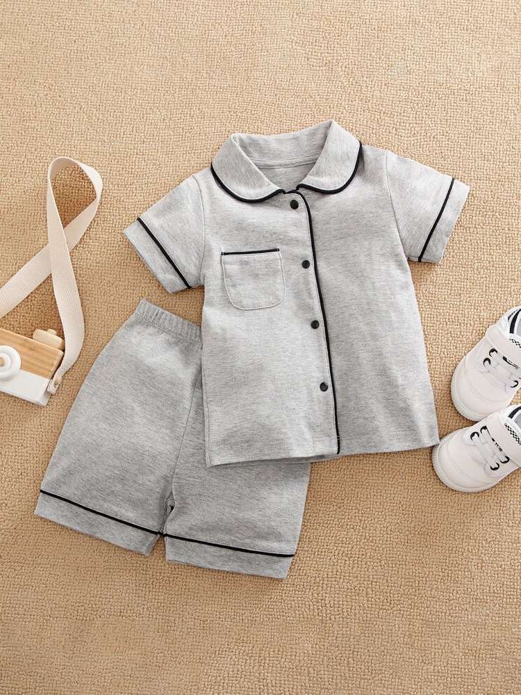  Grey Toddler Boy Two-piece Outfits 529