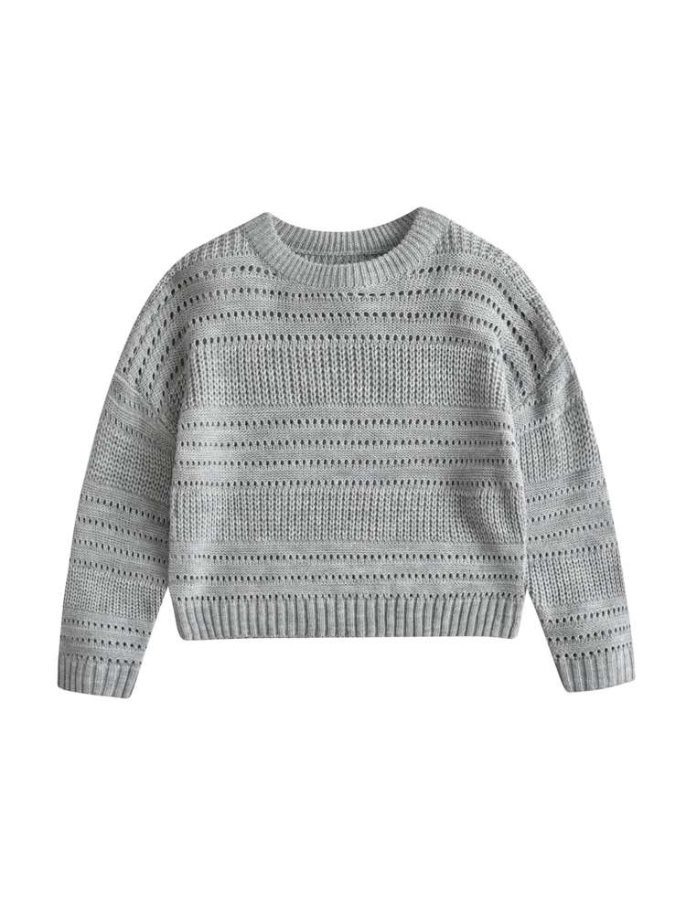  Grey Regular Round Neck Toddler Girls Clothing 1856