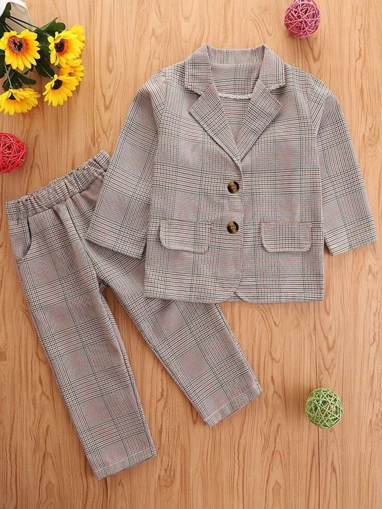 Lapel Pocket Grey Kids Clothing 5056