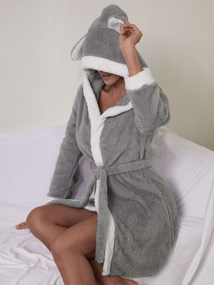  Grey Belted Women Sleepwear 1624