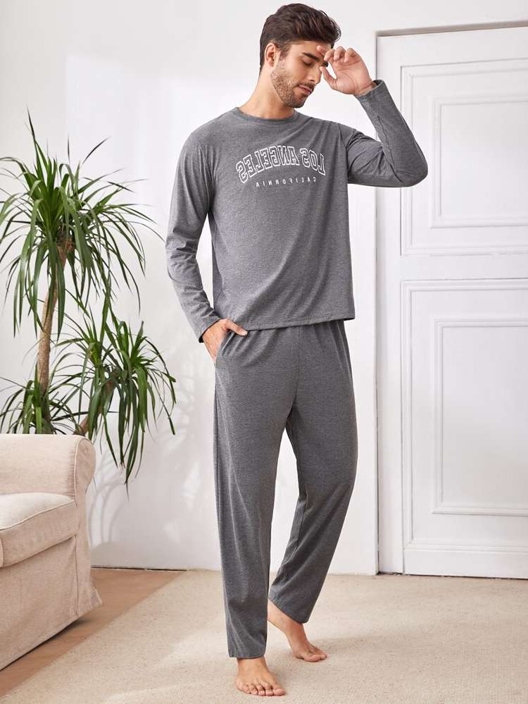  Pocket Long Sleeve Men Loungewear Sets 7684