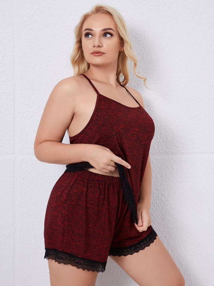  Casual Backless Plus Size Pajama Sets 9898