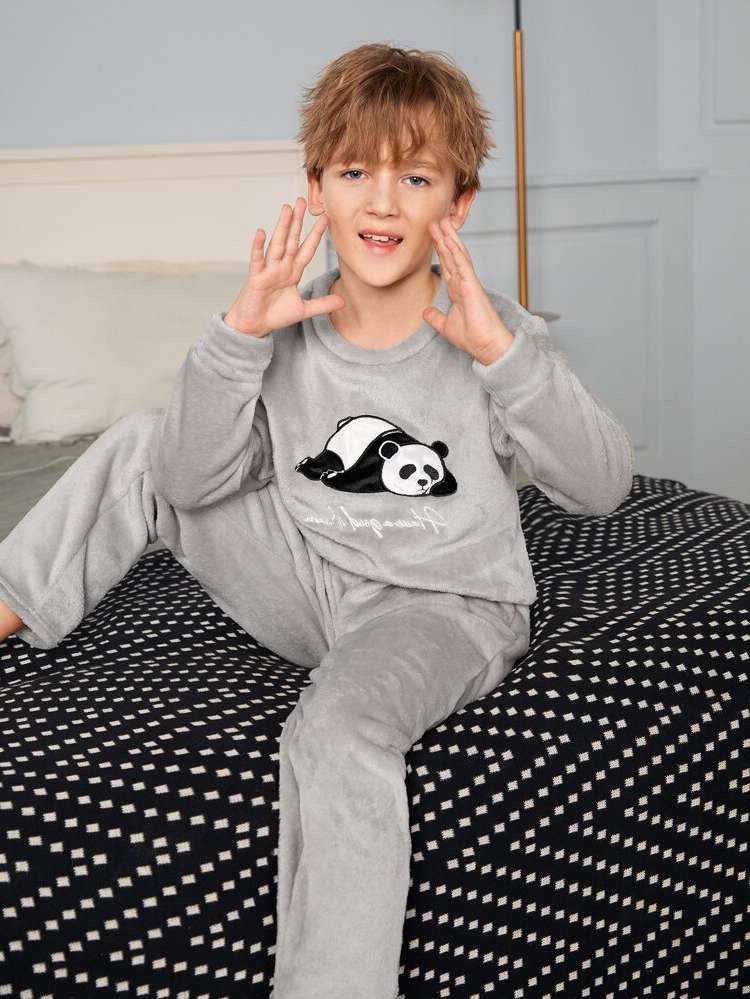 Animal Round Neck Embroidery Kids Underwear  Sleepwear 5182