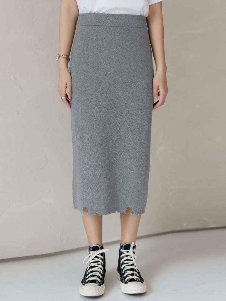  Grey Midi Women Clothing 6692