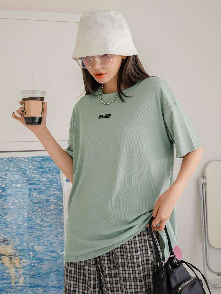  Grey Long Casual Women T-Shirts 1289