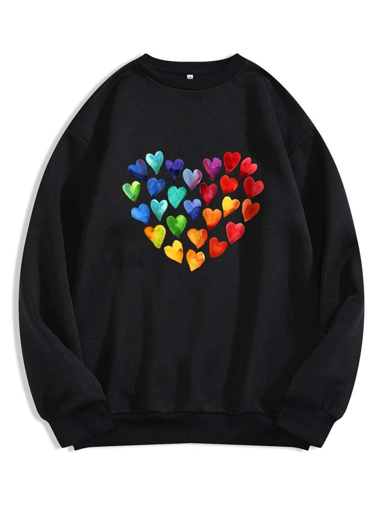 Grey Heart Women Sweatshirts 2771