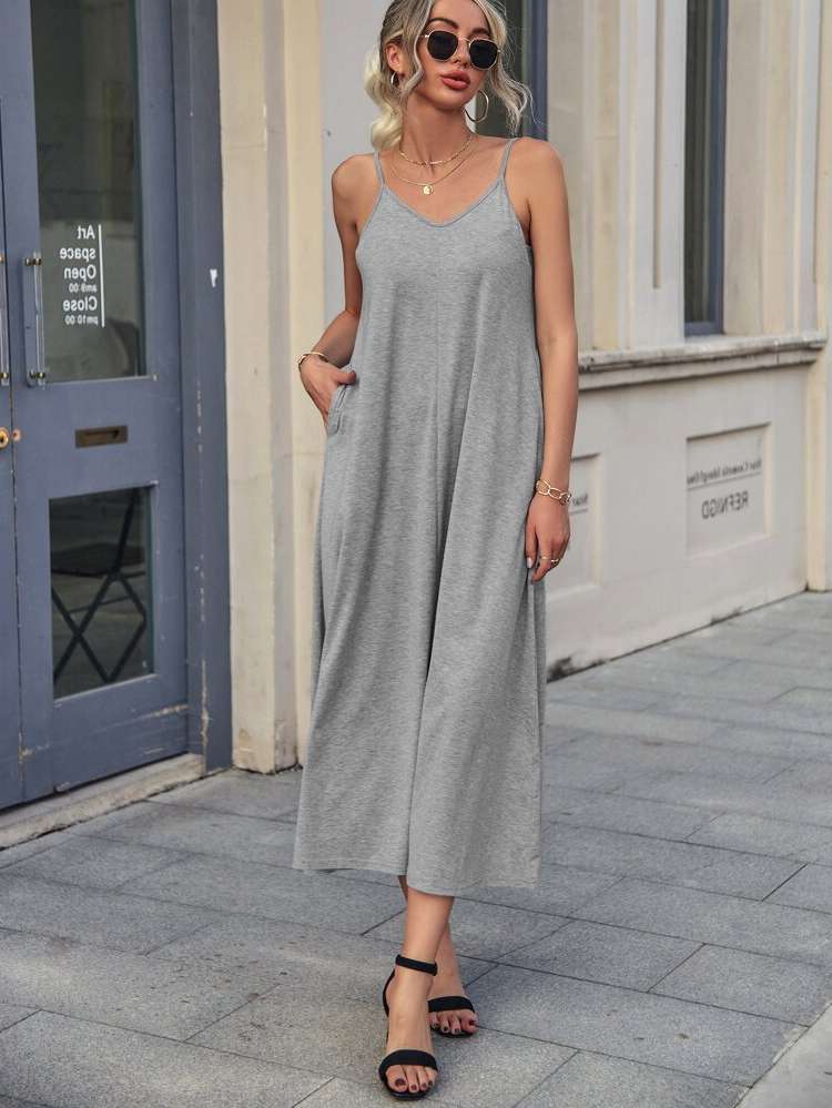  Pocket Grey Long Women Clothing 3010