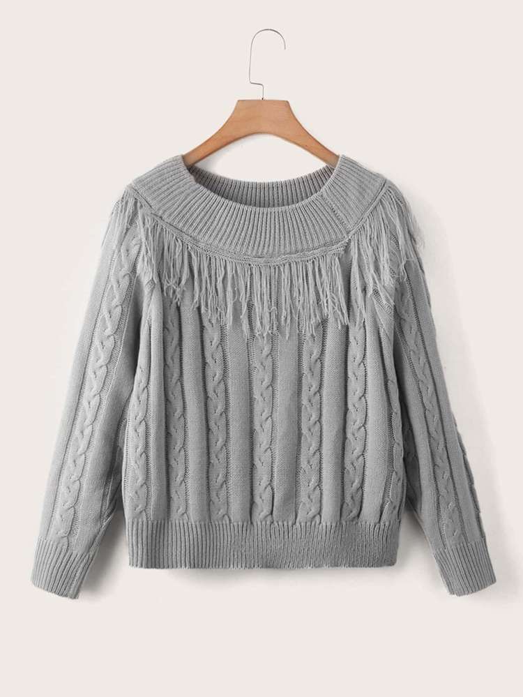  Long Sleeve Round Neck Regular Fit Plus Size Knitwear 936