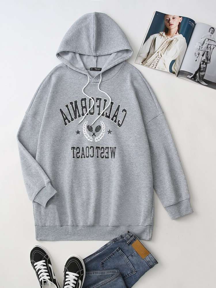 Long Sleeve Letter Oversized Plus Size Sweatshirts 351