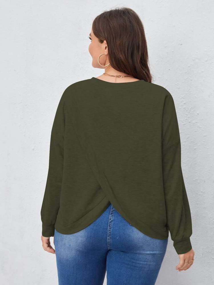  Oversized Casual Round Neck Plus Size Sweatshirts 3065