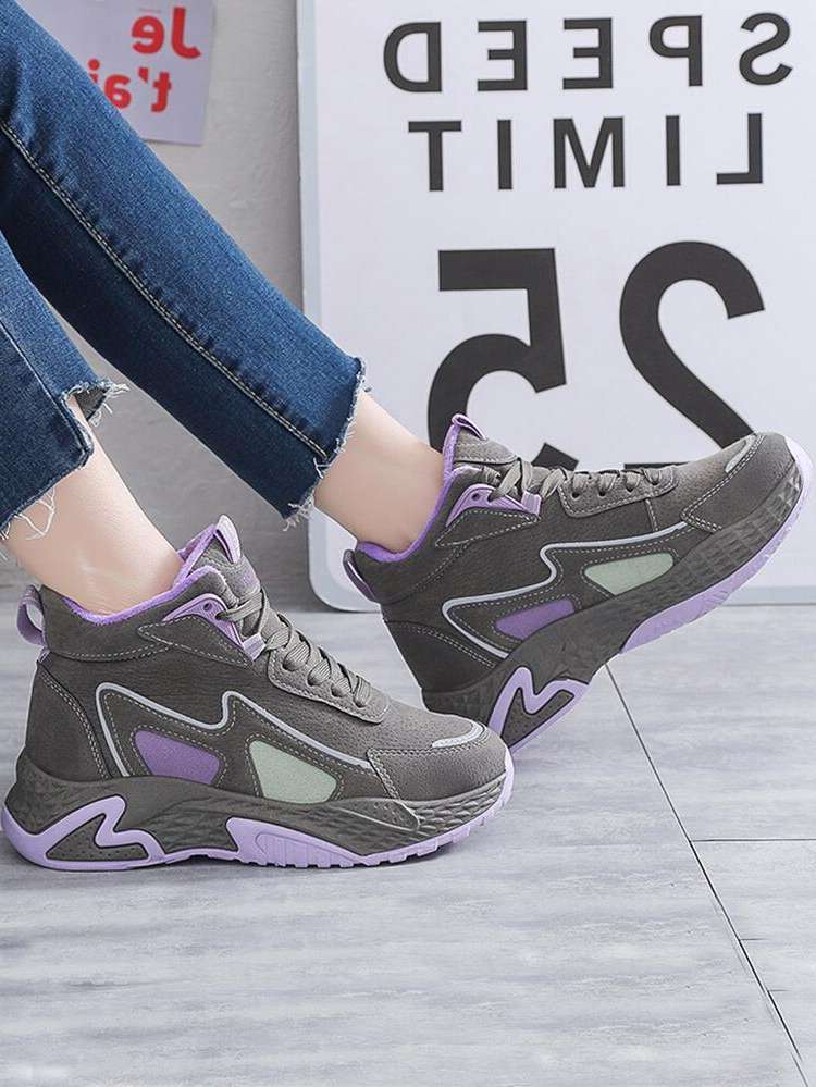  Colorblock Lace Up Women Sports Shoes 513