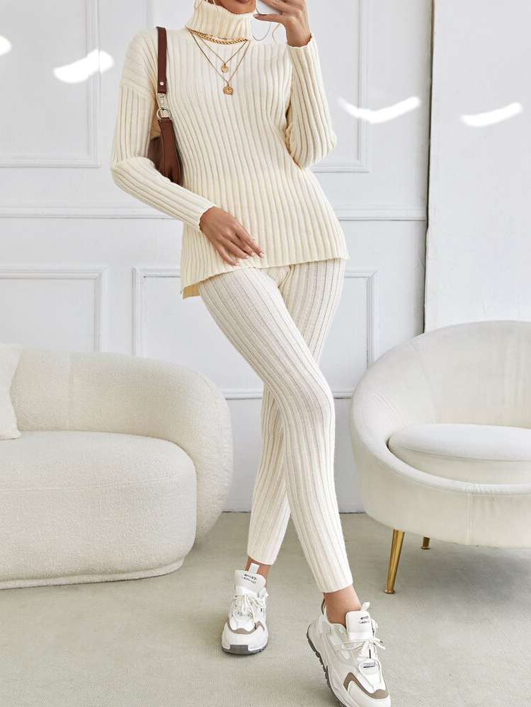  Slim Fit Long Sleeve Casual Women Sweater Co-ords 4925