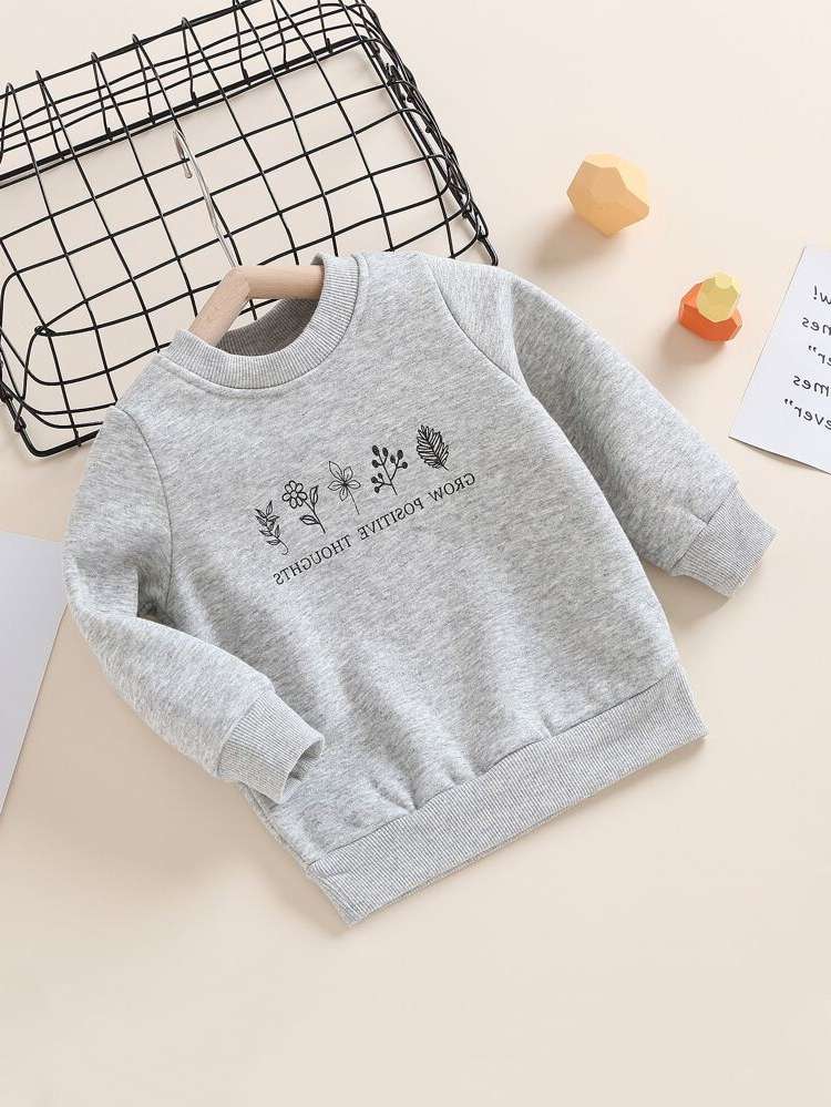  Regular Long Sleeve Floral Baby Sweatshirts 8640