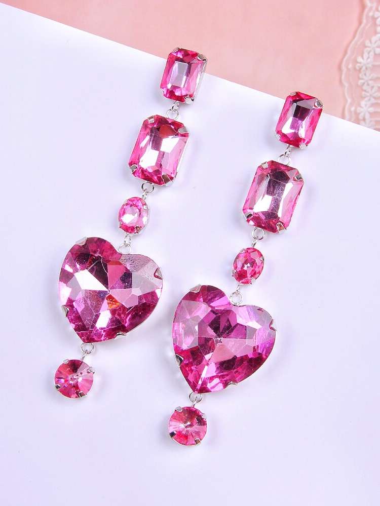 Geometric  Hot Pink Fashion Jewelry 7311