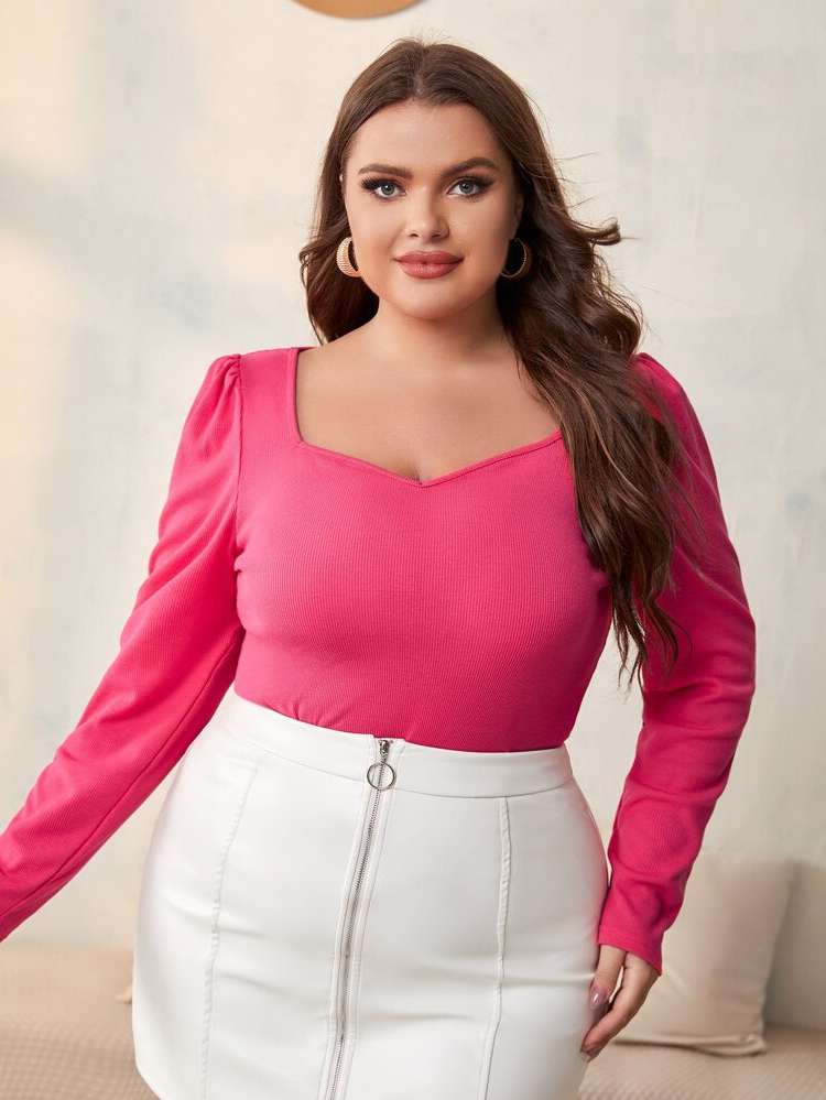  Plain Regular Elegant Plus Size Tops 3141