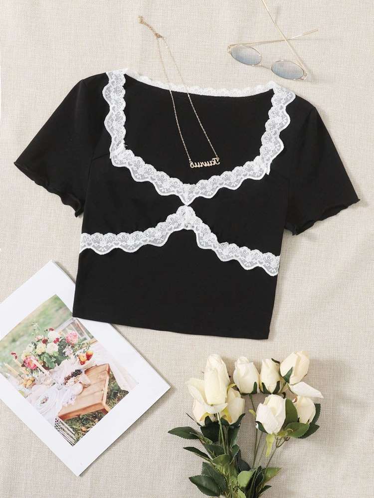 Sweetheart Elegant Contrast Lace Women Clothing 197