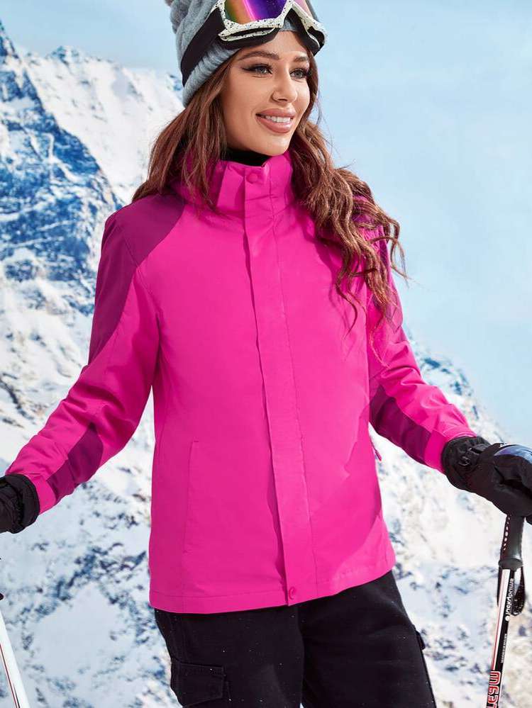 Hooded Plain Regular Women Sports Jackets 5725