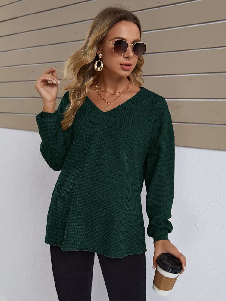 Khaki Long Sleeve Long Maternity Tops 3609