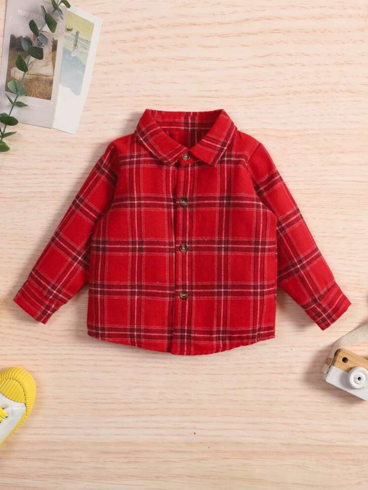 Long Sleeve Collar Button Front Khaki Baby Clothing 6076