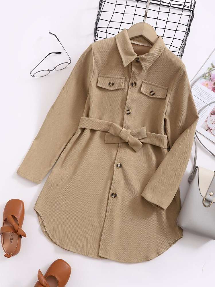 Casual Long Sleeve Collar Girls Clothing 2674