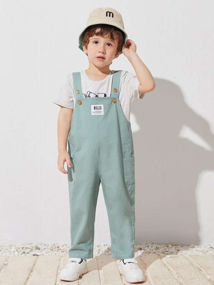 Sleeveless Button Plain Toddler Boys Clothing 2810