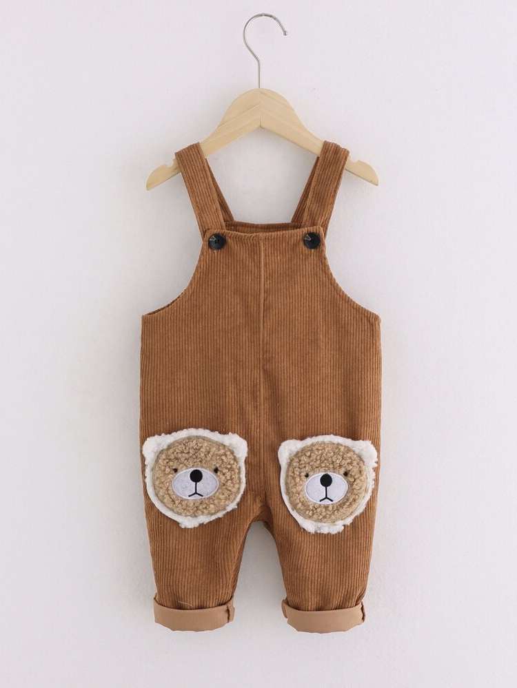 Khaki Long Patched Toddler Boy Jumpsuits 7508