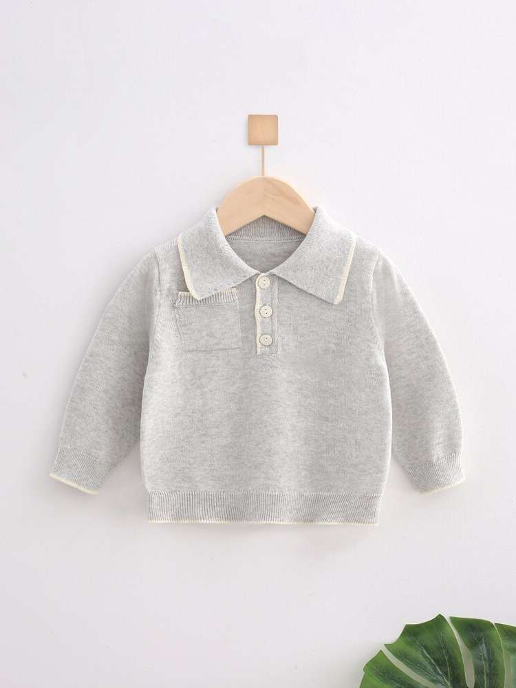 Long Sleeve Khaki Regular Toddler Boys Knitwear 553