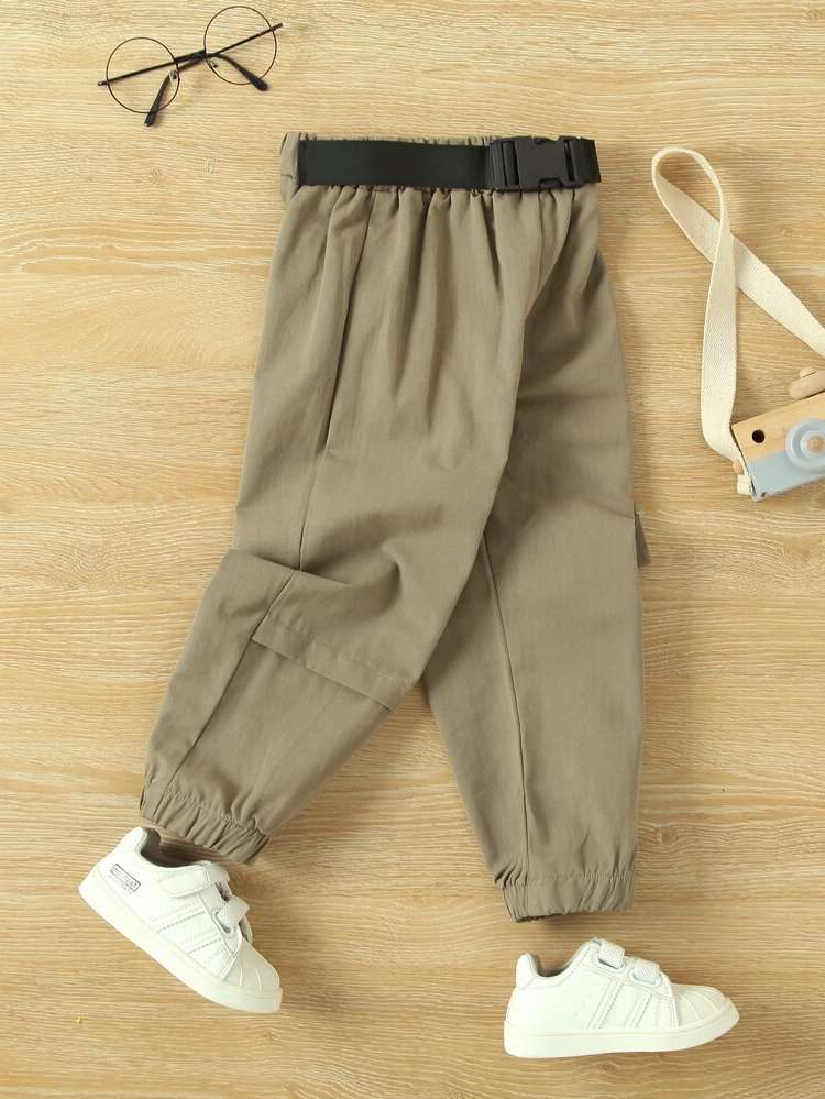 Khaki Long Pocket Toddler Girls Bottoms 9603