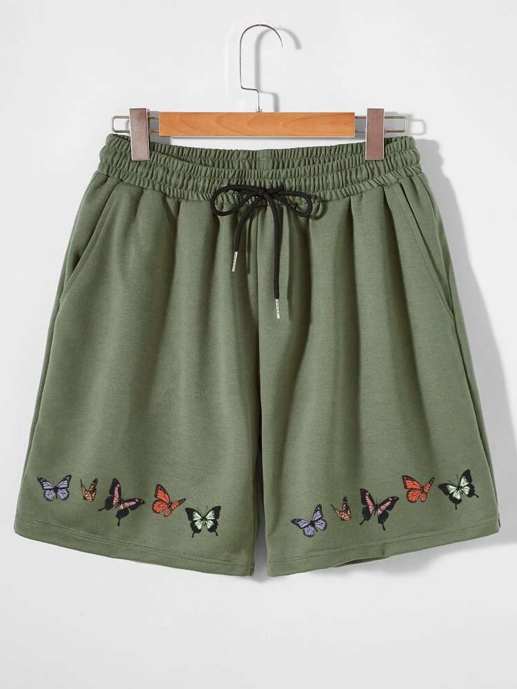 Khaki Animal Men Shorts 5750