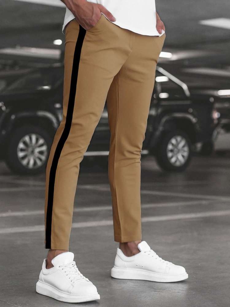 Casual Pocket Regular Fit Khaki Men Pants 793