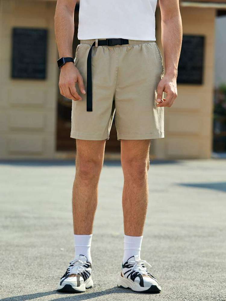 Khaki  Loose Men Shorts 535