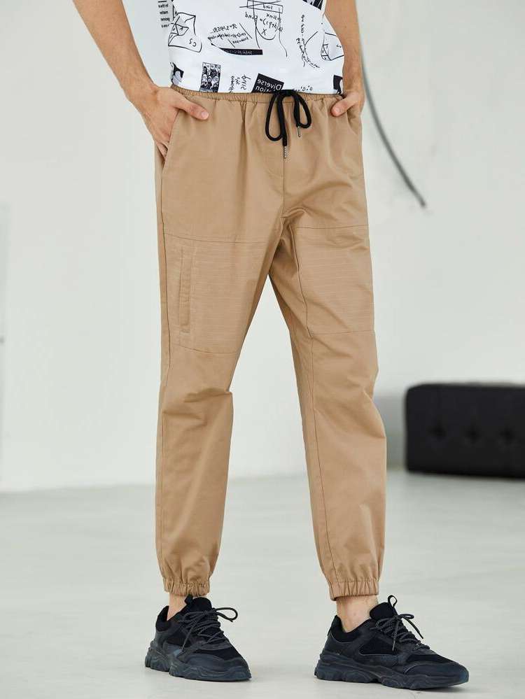  Plain Casual Khaki Men Pants 5