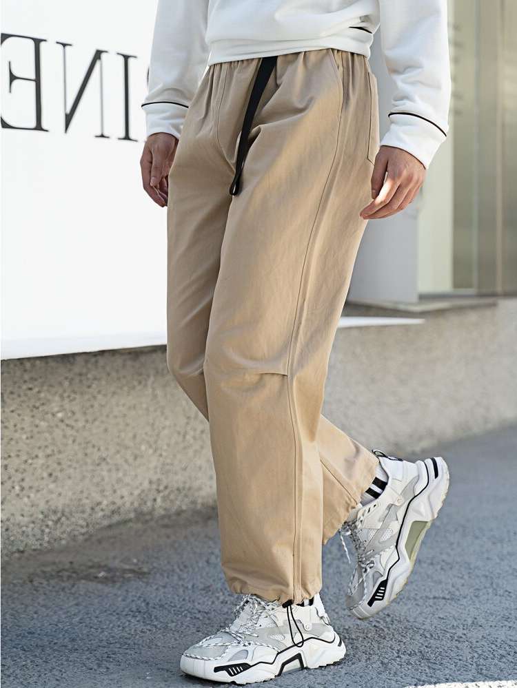 Khaki Long Casual Men Pants 7103