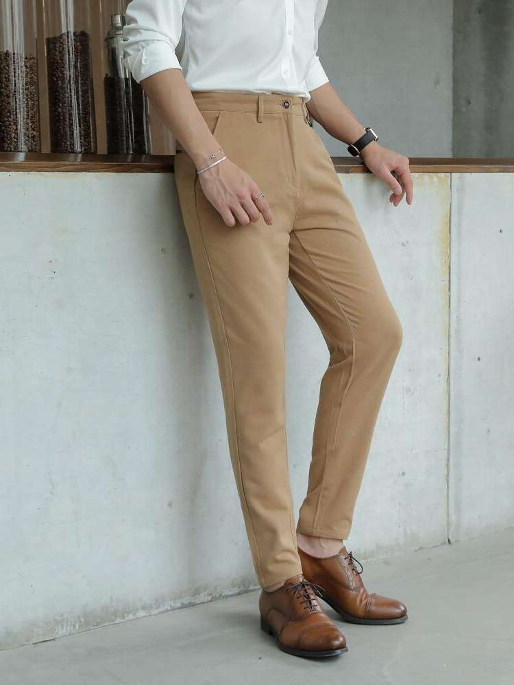 Khaki Pocket Men Suits  Separates 2028