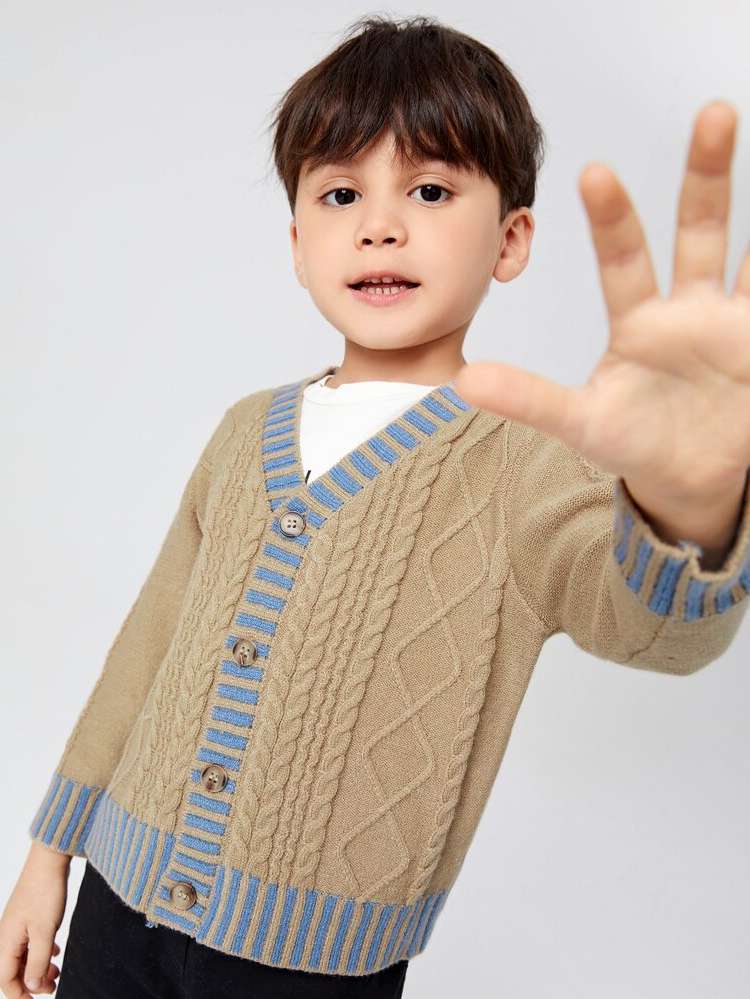 Striped Casual Regular Khaki Kids Clothing 6656