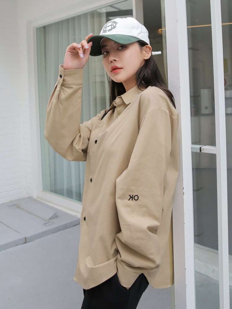  Casual Khaki Plain Women Clothing 459