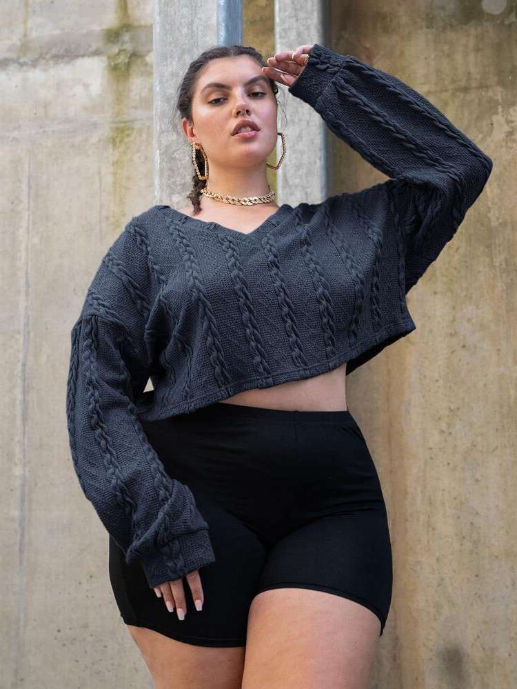 Long Sleeve  Oversized Plus Size T-shirts 4562