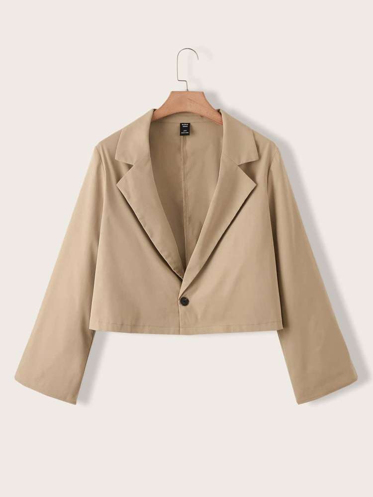 Regular Elegant Lapel Long Sleeve Plus Size Blazers 1463