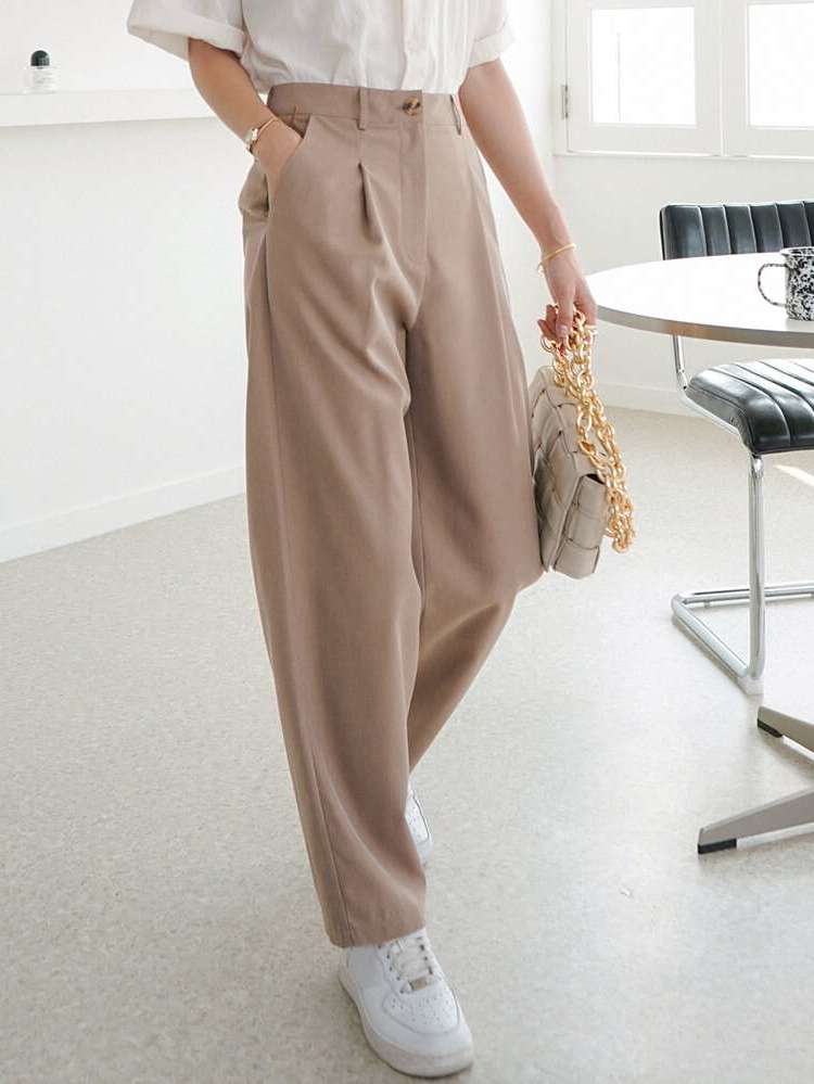  Regular Fit Long Women Suit Pants 4536