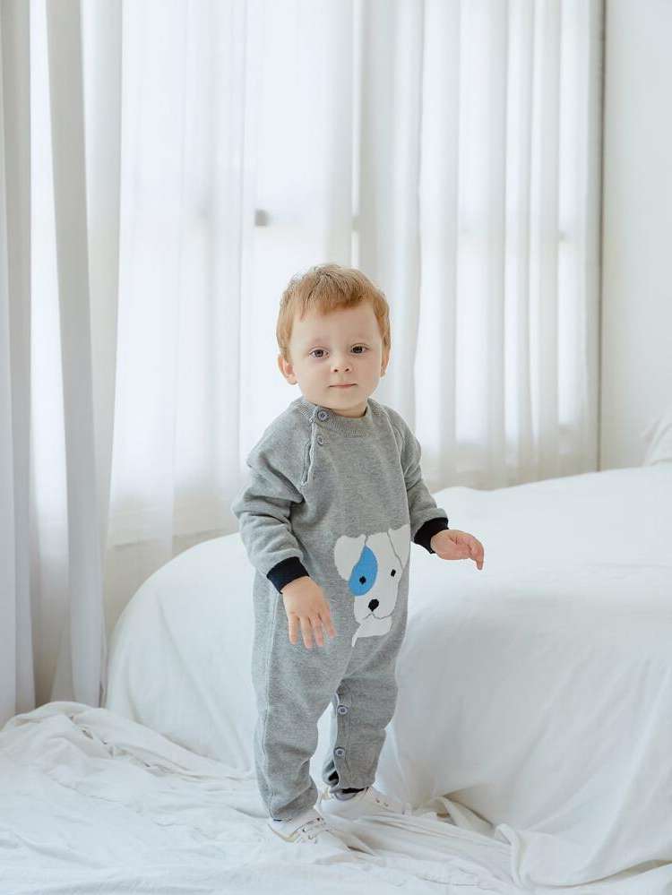 Cartoon Long Button Casual Baby Clothing 1596