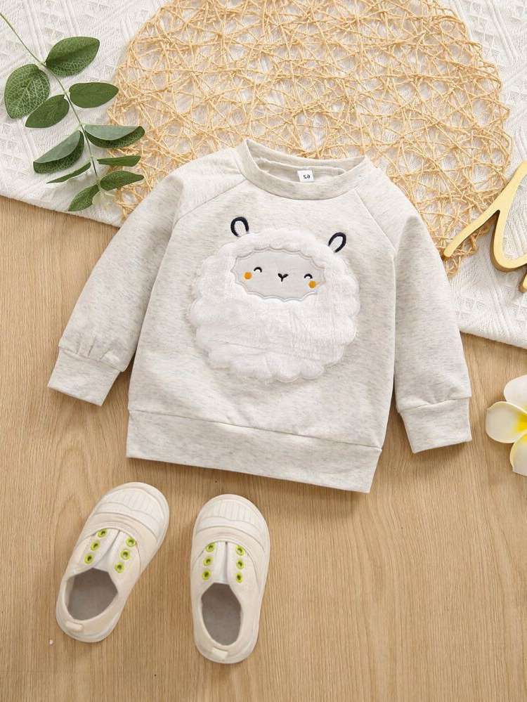 Regular Round Neck Cute Long Sleeve Baby Clothing 8310