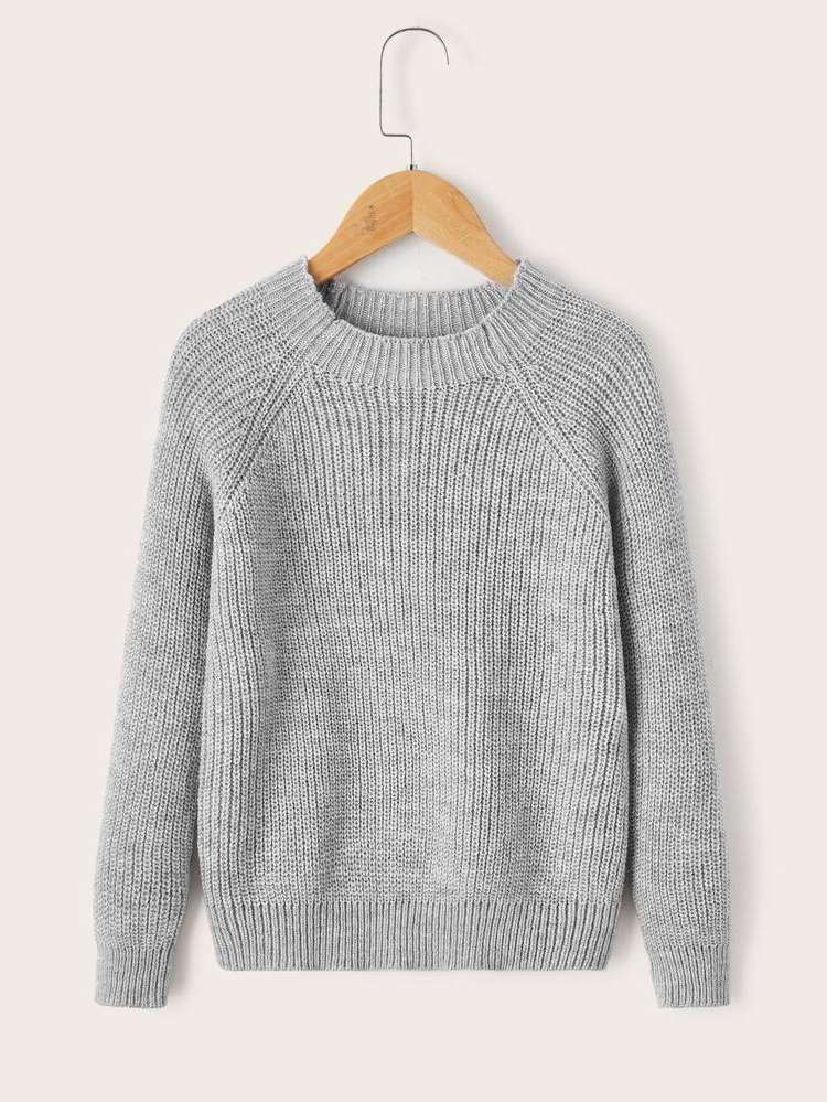  Regular Fit Plain Round Neck Boys Sweaters 6455