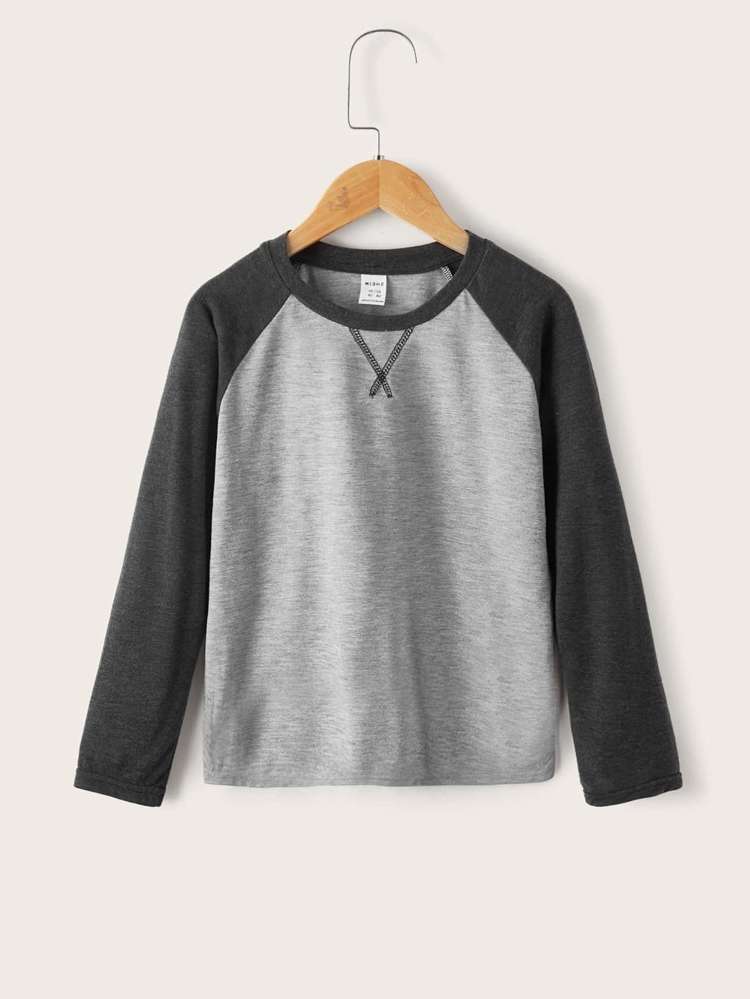 Light Grey Regular Long Sleeve Round Neck Kids Clothing 982